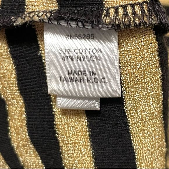 Express Stretch Bodycon Long Sleeve Scoop Neck Knit Tunic‎ Black & Gold Medium - Picture 7 of 8